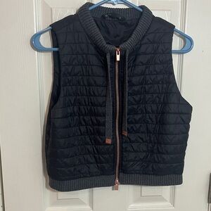 Athleta Gray/Black Quilted Vest Size XS
